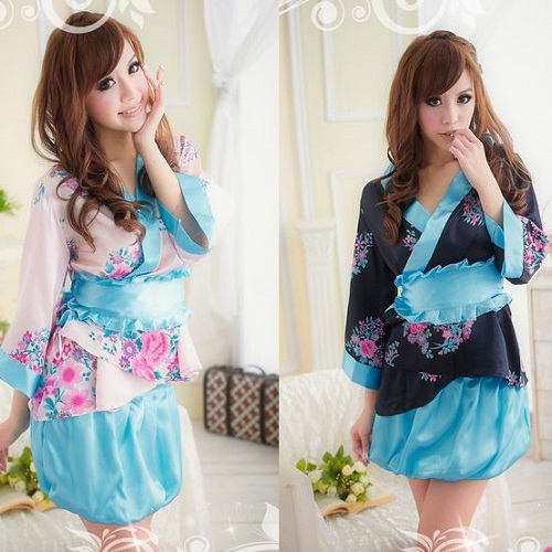 日本和服式性感包臀裙