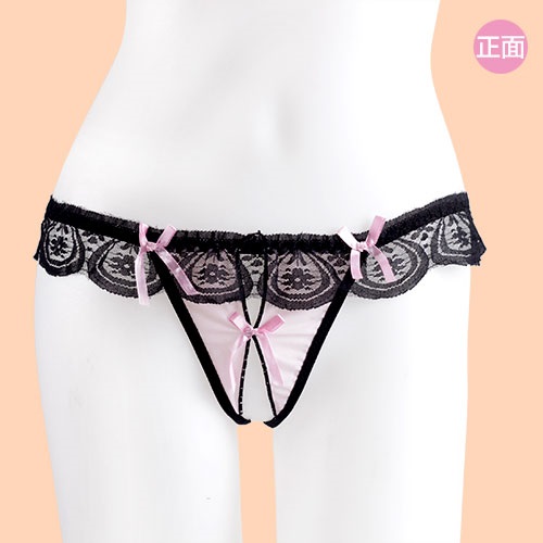 蕾丝花边后面开花内裤