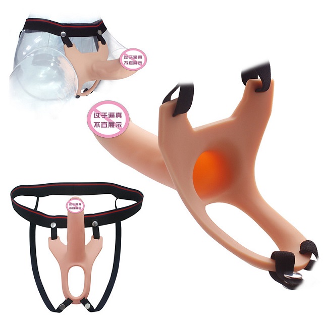 男用空心硅胶阳具穿戴裤